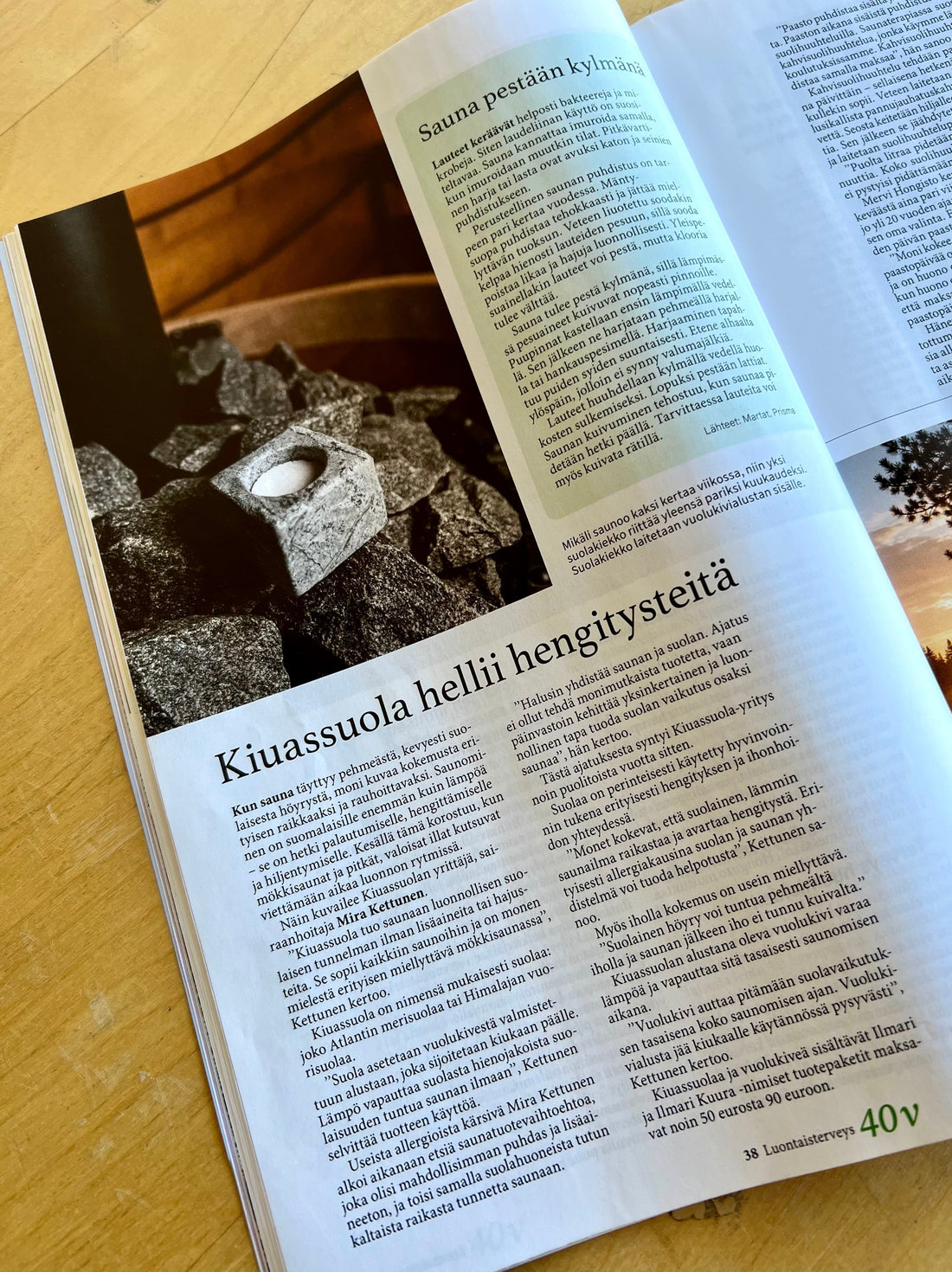 Kiuassuola mukana LuontaisTerveys-lehdessä – suolainen löyly hellii hengitystä ja ihoa