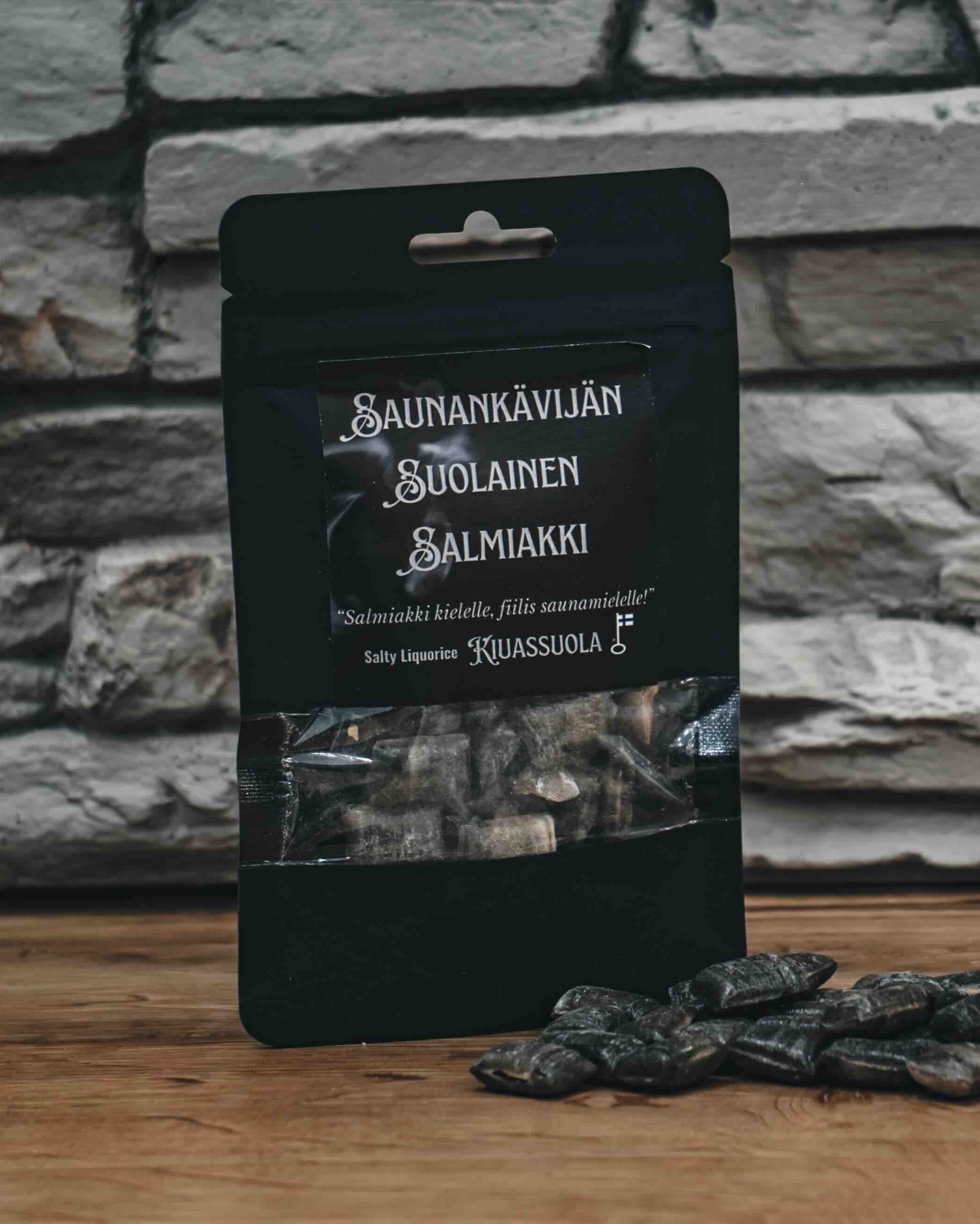 Kiuassuola Saunankävijän suolainen salmiakki 70g